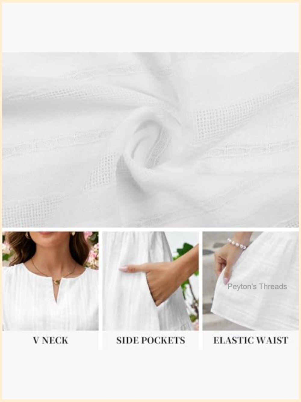Summer Casual Mini Dress Short Sleeve V-Neck Flowy A-Line Boho Beach Dress with - Picture 5 of 7